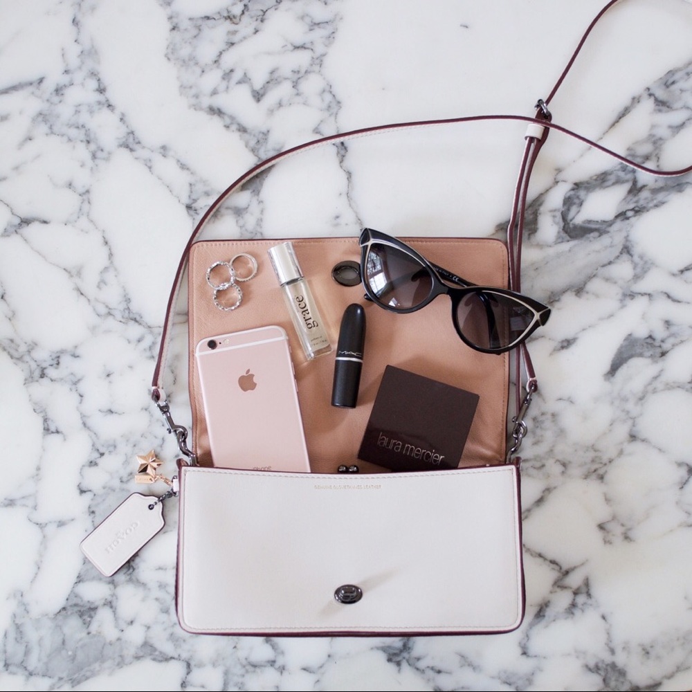 Coach Dinky Crossbody Bag Ivory Leather